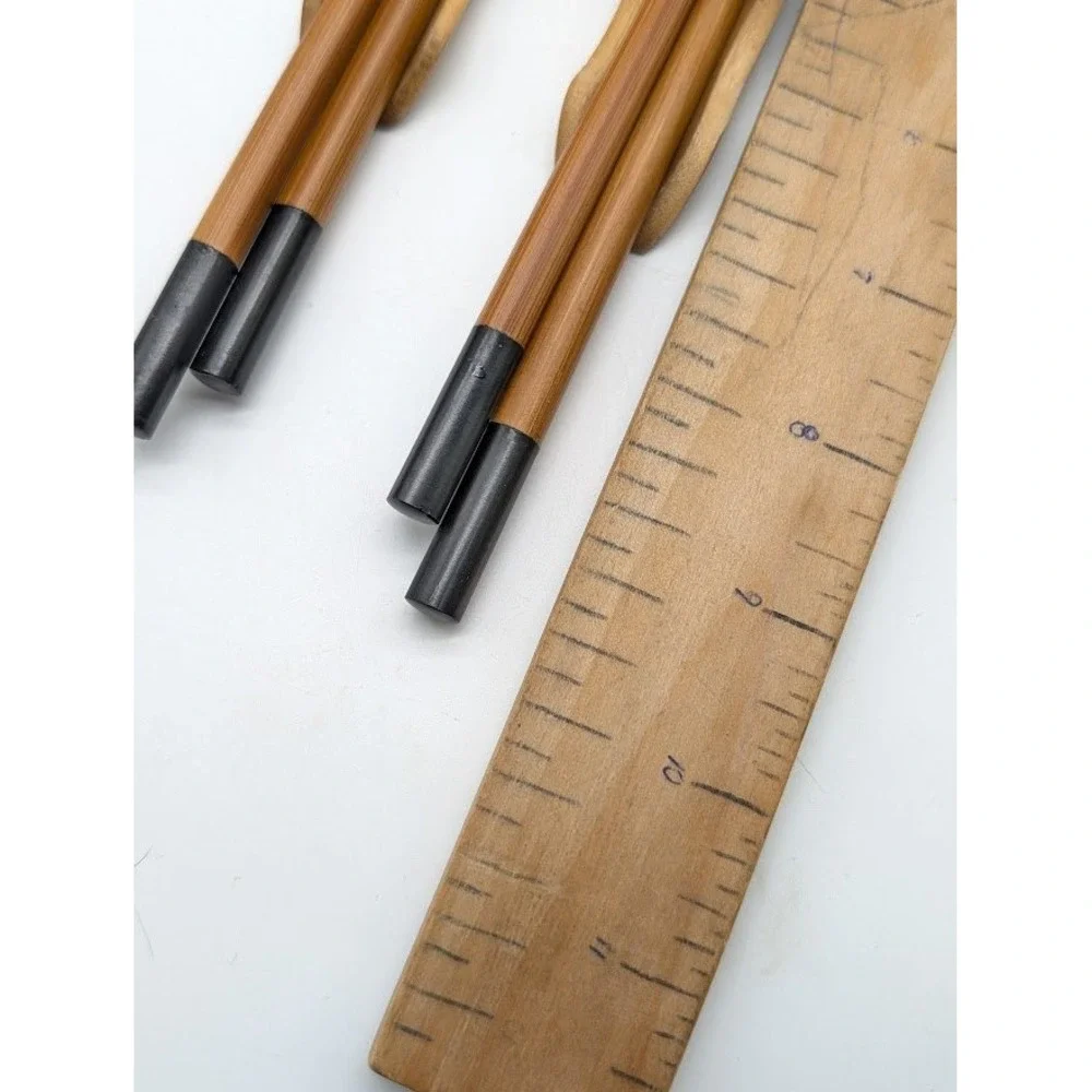 2 Set Vintage Bamboo Chopsticks Handmade Holders‎ Asian Minimalist Sleek Modern